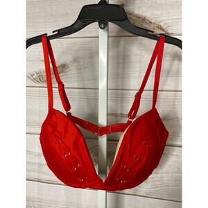 Brand New La Blanca Women's Size 10 Red Padded Pushup Bikini Top Underwire